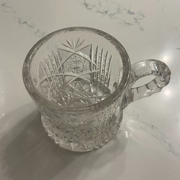 Antique American Brilliant Deep Cut ABP Glass Crystal Sawtooth Edge Hobstar - Picture 3 of 6